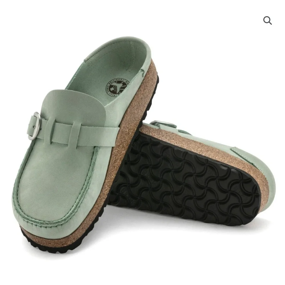 Birkenstock Buckley Matcha‎ Nubuck Leather Moccasin Clogs 1024033 EU42 M9 W11